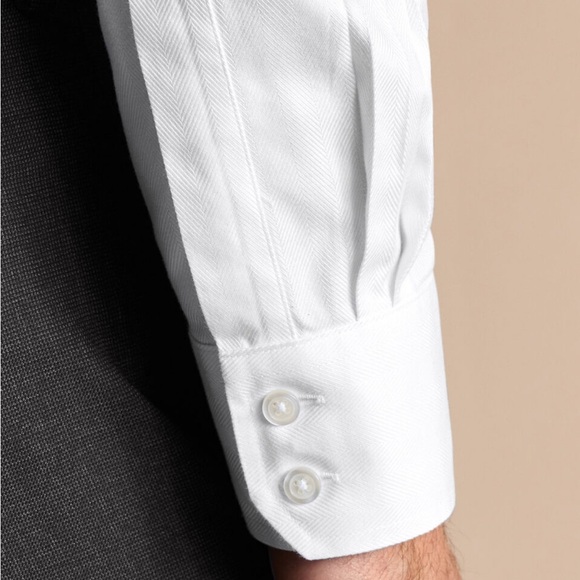 NON-IRON HERRINGBONE SHIRT - 16/34IN - Picture 4 of 5